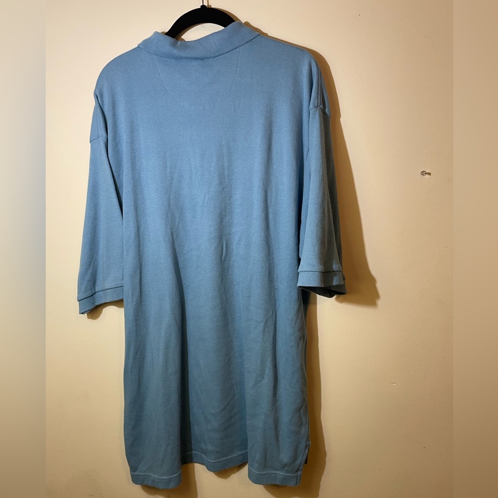 Joe Marlin Polo Mens XXL Blue Cotton Blend Marlin Fish logo great condition - Picture 2 of 7